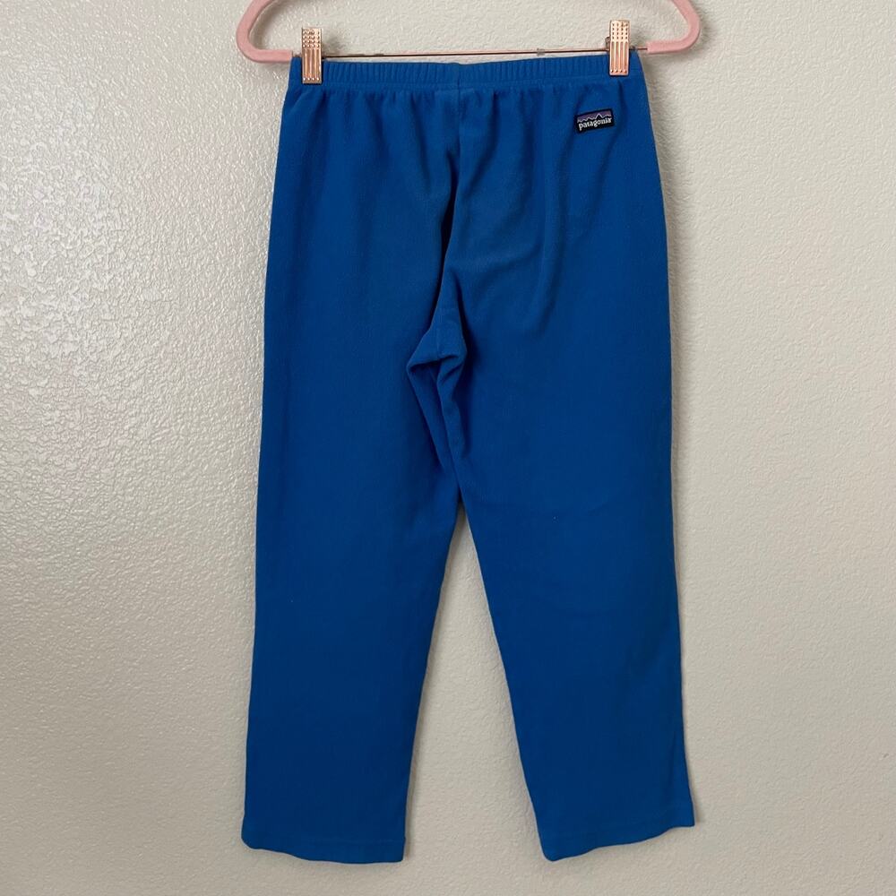 Patagonia Pants Kids Medium 10 Royal Blue Fleece Straight Leg Pull On Ski Snow - Picture 8 of 10